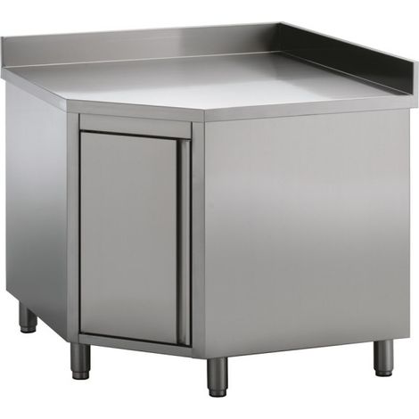 Plan de travail angle avec porte inox - Combisteel (1/2)
