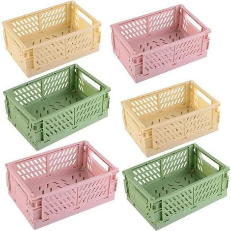 Boîte De Rangement - Pliable - Plastique Sans BPA - 14 x 9 x 5,5 cm - Pour Maison Cuisine Bureau - Lot De 6 (1/4)