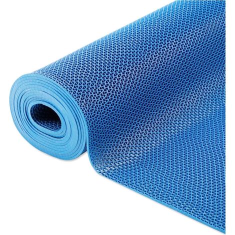 Grand tapis de douche antidérapant et anti-moisissure en PVC lavable pour salle de bain, cuisine, toilettes, caravanes (bleu) 90 x 60 x 0,5 cm (1/5)