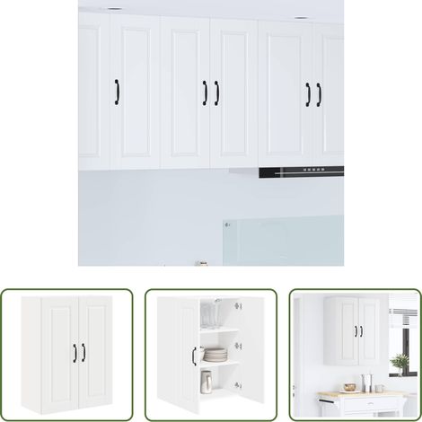 vidaXL Meuble de cuisine - Armoire de cuisine Blanc 60 x 31 x 80 cm Bois d'ingénierie (1/5)