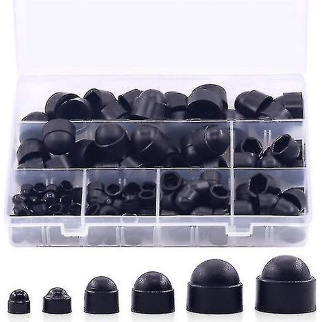 BEBUSINGOTO Couvercle d'écrou hexagonal en Nylon, 160 pièces, capuchon de Protection en plastique, Kit M4/m5m6/m8/m10/m12 (1/5)
