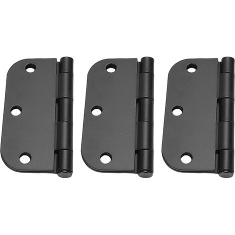 Paumelles arrondies 3,5 pouces rayon 5/8 noir mat pour portes intérieures extérieures bureau chambre fenêtre quincaillerie (1/5)