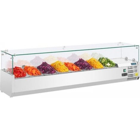 Vitrine inox réfrigérée à ingrédients 8 x GN 1/3 (P)100 mm, 150 W, 220 V - MONO (1/5)