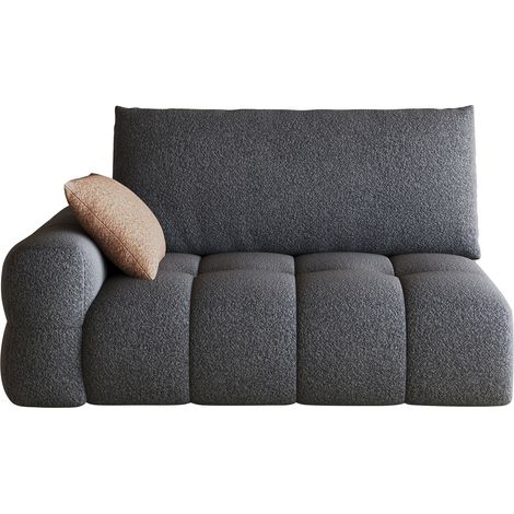 Modulares 2-Sitzer Sofa aus Stoff, Links Chaise Longue, Ohne Montage, Dunkelgrau (1/5)