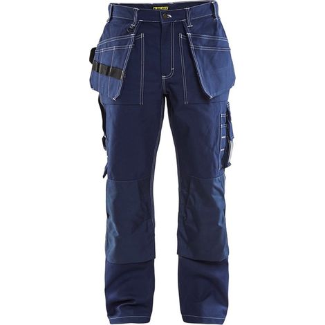 Pantalon de travail multipoches Blaklader artisan 100% coton croisé Marine 44 (1/5)