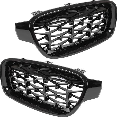 BMW 3 F30 F31 12-19 Kühlergrill zwischen den Scheinwerfern (Nieren) links + rechts, komplett schwarz, Stern (1/5)