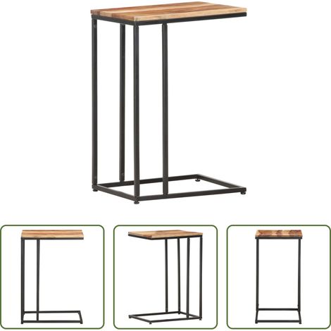 C-Form - Beistelltisch 35x45x65 cm Massivholz (1/5)