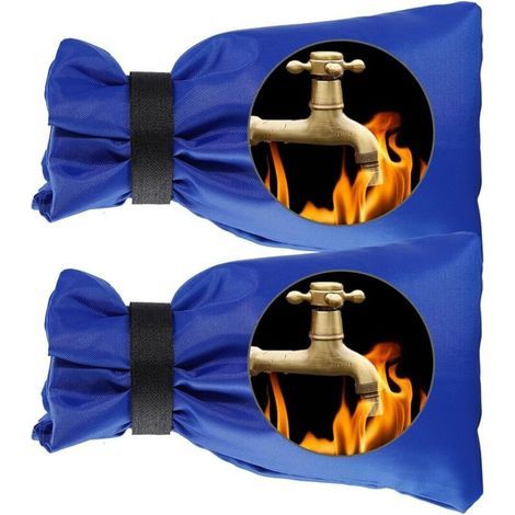 Set mit 2 frostsicheren Wasserhahn-Überzügen – Wasserdichte Außenwasserhahn-Überzüge, blaue Gartenwasserhahn-Socken (1/5)