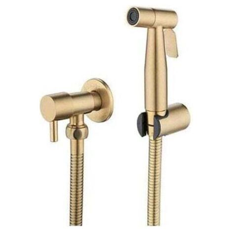 Pulvérisateur de toilettes pour bidet et de toilettes en acier inoxydable, Kit de pulvérisateur de bidet, pulvérisateur de robinetterie Pulvérisateur de WC Shattaf (or) (1/5)