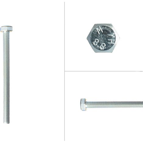 Boulon hexagonal galvanisé M8 x 100 mm - 100 pièces (1/2)