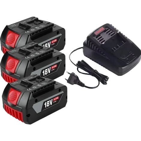 Batteria, 18V, capacità 6000mAh, 6.0AH x 3 - Caricabatterie x 1 (1/2)