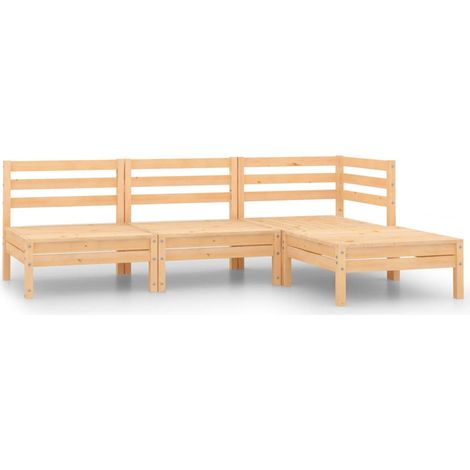 Set di mobili da giardino mobili da esterno 4 pezzi legno di pino massiccio 020016232