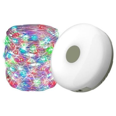 (Couleur)Guirlande lumineuse 10 m - LED multicolore - Rechargeable USB - Étanche (1/4)
