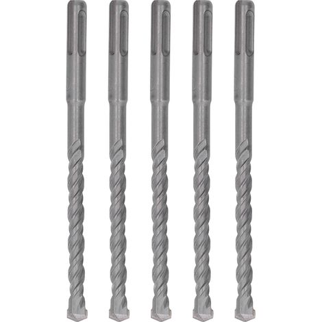 5-teiliges Betonbohrer-Set (160 mm) mit selbstzentrierender Hartmetallspitze, Doppeldübel, Bohrhammer und Schlagbohrer (10 mm Durchmesser) für Ziegel und Stein