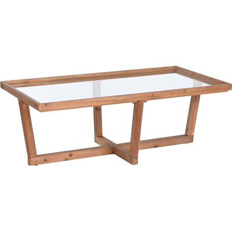Mesa Centro Abeto Cristal 120X60X43 Natural Marron (1/5)