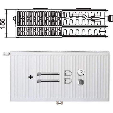 Kermi Therm-x2 Profil Vplus Radiateur à vanne Raccordement central Type 33 500x600mm Position de la vanne à droite FTP330500601R1K (1/5)