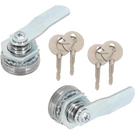 Lot de 2 loquets boîte avec serrure, en alliage zinc, cylindre (1/5)