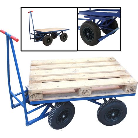 XXL Profi Plattformwagen 500 kg Transportwagen 120x80 cm Palettenwagen mit Bremse Magazinwagen (1/5)
