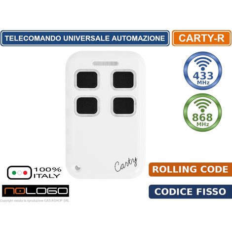 TELECOMANDO RADIOCOMANDO PER AUTOMAZIONE CANCELLI DOPPIA FREQUENZA 433 MHZ 868 MHZ CODICE FISSO ROLLING CODE