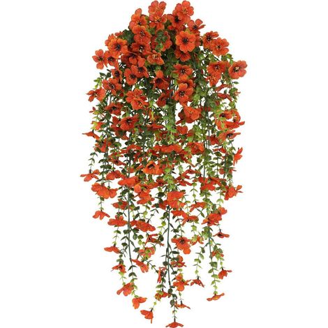 Artificial Violet Bouquet 76 cm – Realistic Hanging, durable and UV-resistant for home and garden, Orange (1/5)
