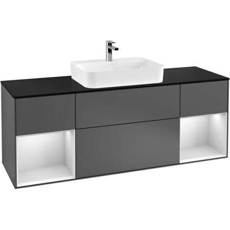 V&B Waschtischunterschrank Finion 160x60, Pl b m, Rg wh. m Lac, Anthrac. m (1/2)