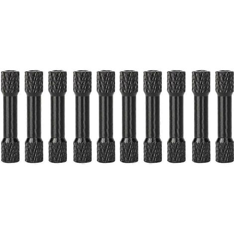 10 Stück Abstandshalter M3x30mm aus eloxierter Aluminiumlegierung mit Innengewinde für Drohnen (Schwarz)