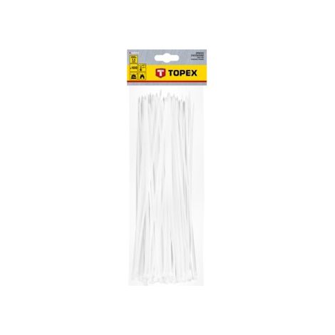 Colliers de serrage 3,6 x 300 mm, 100 pièces, blancs