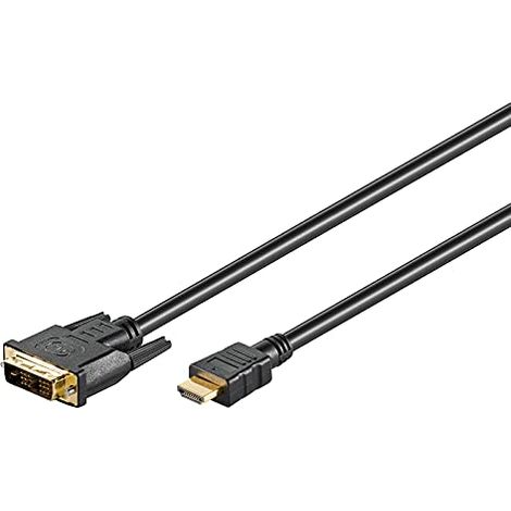 Cavo DVI-D/HDMI™, dorato, Spina DVI-D Single-Link (18 + 1 pin) connettore HDMI™ (tipo A). Lunghezza del Cavo 1.5 m (1/4)