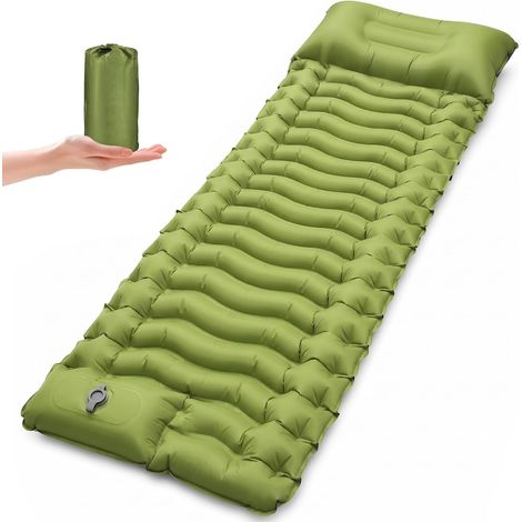 Matelas Gonflable 1 Place - 1 Unité - Nylon 50D - Autogonflant avec Pompe - Camping Randonnée Plage - 190x70x15 cm (1/5)