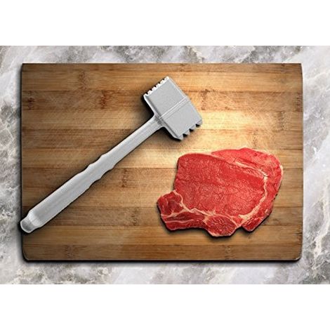 TrAdE Shop Traesio - Batticarne Da Cucina Batti Carne Morbida Alluminio 2 Facce Sciogli Nervi - (1/2)