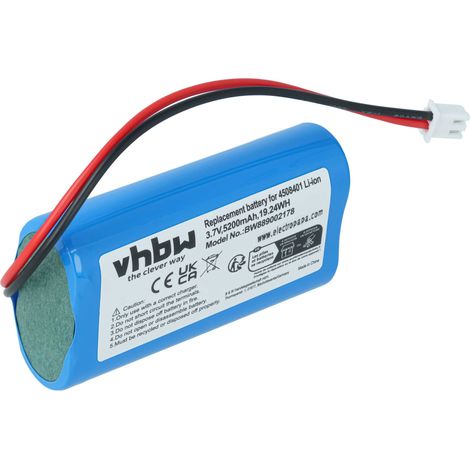 vhbw Batterie compatible avec Villeroy & Boch NEAPEL 2.0 96878, 2.0 96879, 2.0 96896 lampe de table (5200mAh, 3,7V, Li-ion) (1/4)