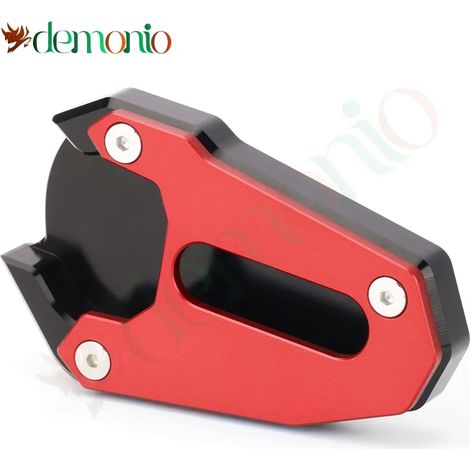 (SANS LOGO - Rouge) Compatible avec les motos Suzuki SV 650, SV650 et SV650X : béquille latérale, extension et support (modèles 2018, 2019 et 2020). (1/4)