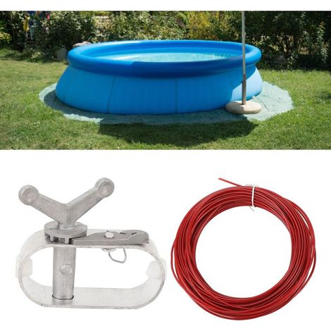 Kit de Poulie et Câble pour Couverture de Piscine 100FT Fil Galvanisé avec Système à Ressort pour Piscine Hors Sol en Hiver (1/5)