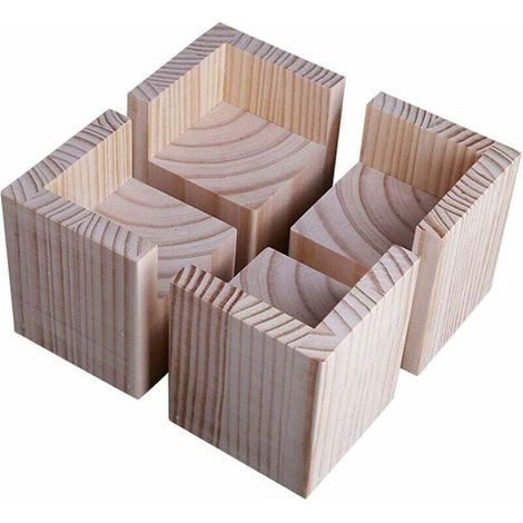 Juego de 4 elevadores de madera para muebles, elevadores de cama, patas elevadoras para muebles de escritorio y cama (Tamaño: 5x5x5cm) (1/5)