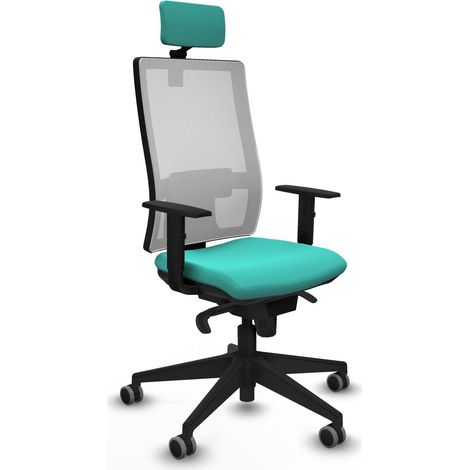 Sedia da ufficio piqueras y crespo Horna bianco turchese comoda regolabile