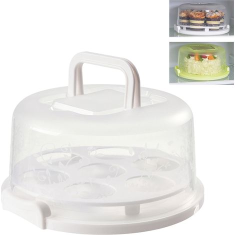 Tortenständer mit Deckel und Griff – Dessertständer für Kuchen und Cupcakes – Serviertablett mit Boden (1/5)