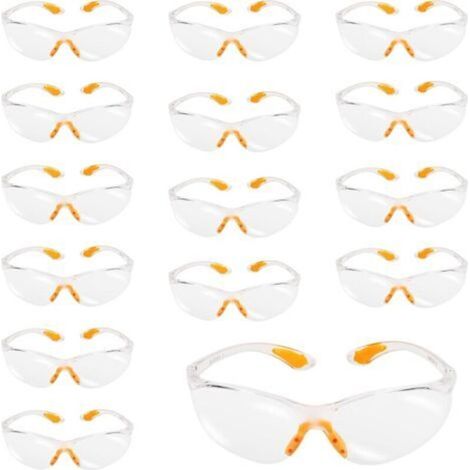 15 gafas protectoras para trabajos de bricolaje, antiarañazos, de plástico, para ciclismo, jardinería, pintura y laboratorio.