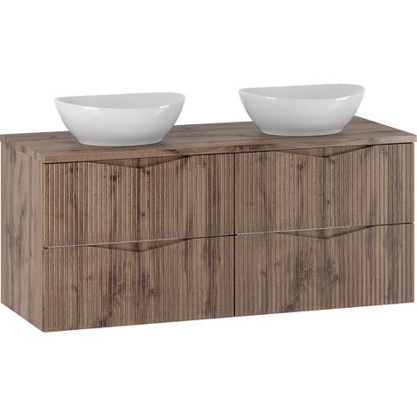 Mobile bagno doppio lavabo Tao marrone 120cm