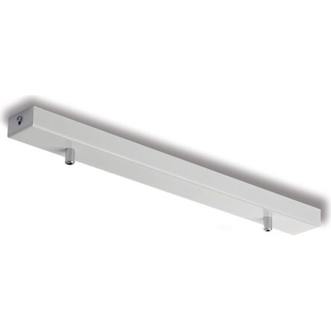 Rosone rettangolare multicavo in ferro bianco con 2 fori H.3 - L.50 x 5