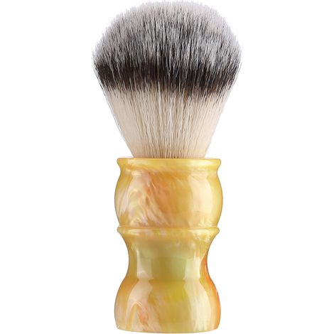 Brosse à barbe manuelle professionnelle, poils denses en nylon, brosse à moustache pour homme, jaune (1/5)