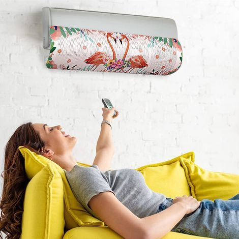 Ncheli Déflecteur Climatiseur, Pare-Vent Murale 180° Réglable, Fixation Sans Perçage 90x27cm, Protège du Courant d'Air pour Bébé et Grossesse, Blanc Pur (1/4)