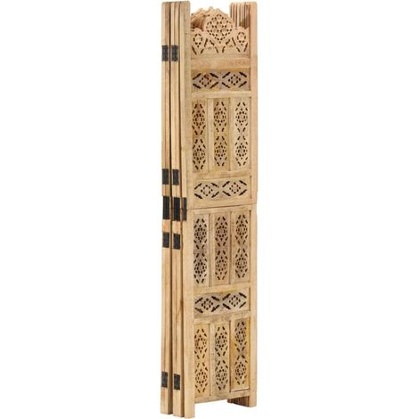 Paravent Cloison de séparation 5 panneaux, Pour Jardin, Balcon, Terrasse 200x165 cm Bois de manguier OIB5036E