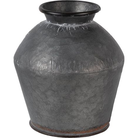 Vase Décoratif en Métal Gris Design Moderne pour Salon et Intérieur, Dimensions 39 x 38 cm - PANGIVO (1/3)