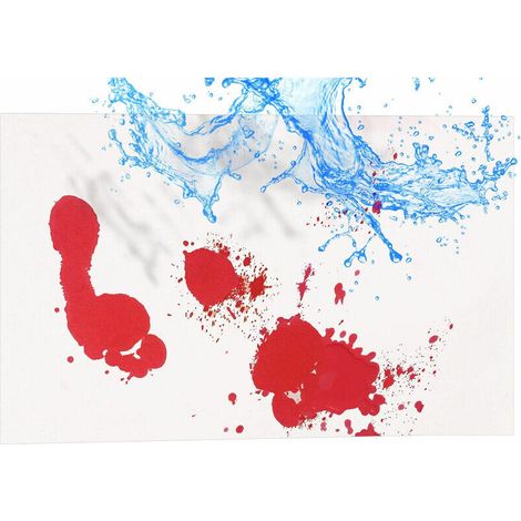 Tapis de bain à changement de couleur - Rouge quand il est mouillé - Change de couleur - Pour Halloween - Antidérapant (1/5)