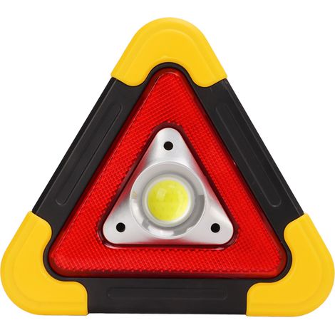 Panneau de signalisation triangulaire, feu de travail LED triangulaire pour voiture, lampe d'alarme de panne d'urgence, lampe clignotante portable avec 5 modes d'éclairage, 185 mm (1/5)