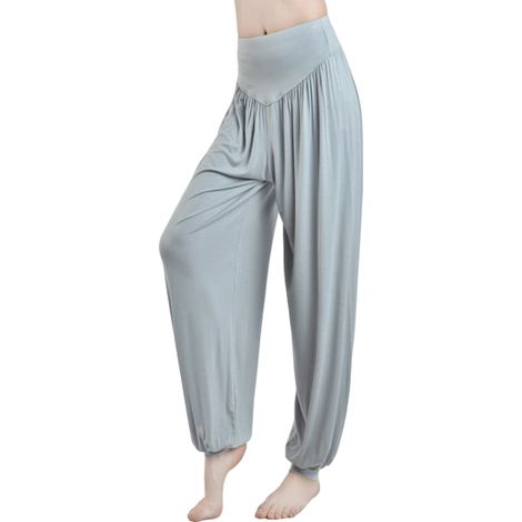 Leggings de sport yoga taille haute, pantalon fitness ajusté gris taille L, coupe montante, tissu stretch pour femme, tenue d'entraînement confortable. (1/5)
