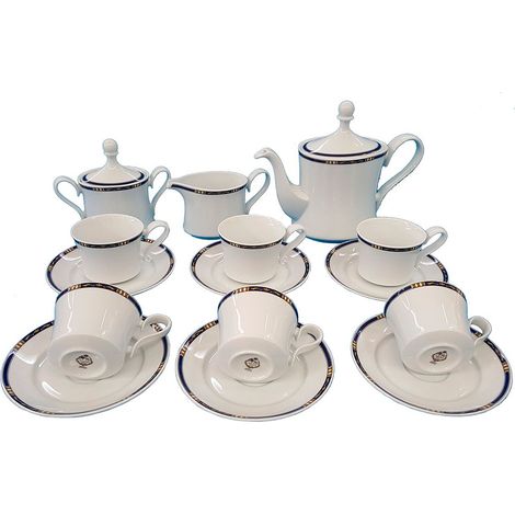 SANTA CLARA te 27 piezas mallorca opera azul , Juego te 27 piezas Mallorca Ópera azulFabricado en porcelana de alta calidad. -Juego de 6 servicios de te compuesto por tazas, pl (1/2)