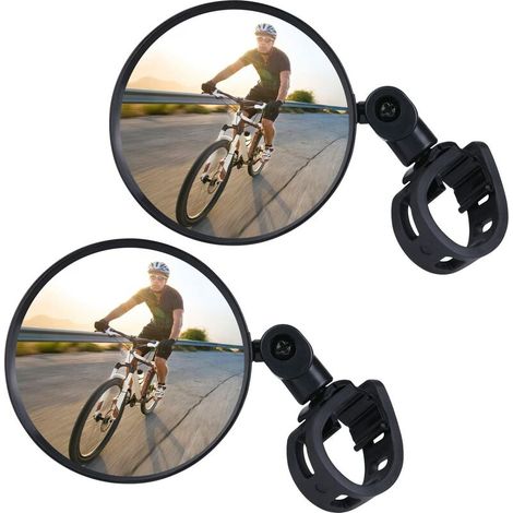 Rétroviseurs Vélo, 2 Rétroviseurs de Vélo Grand Angle Rotatifs à 360° Réglables, Rétroviseurs de Vélo en Résine de Nylon HD pour Guidon de 15 à 35 mm (1/5)