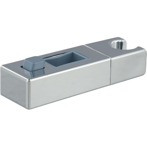 Support de pommeau de douche réglable pour barre de douche carrée, support coulissant en ABS chromé avec fixation pivotante à 360°, fixation par pince pour barre de douche coulissante de salle de bain (1/5)