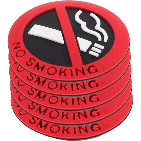 Lntyq Autocollant Interdiction Fumer, Voiture Sticker Adhésif Intérieur, Auto Rappel Visible sans Odeur Facile à Poser et Retirer Lot, Matériaux PVC, Rouge, Noir, Blanc, 55cm (1/5)